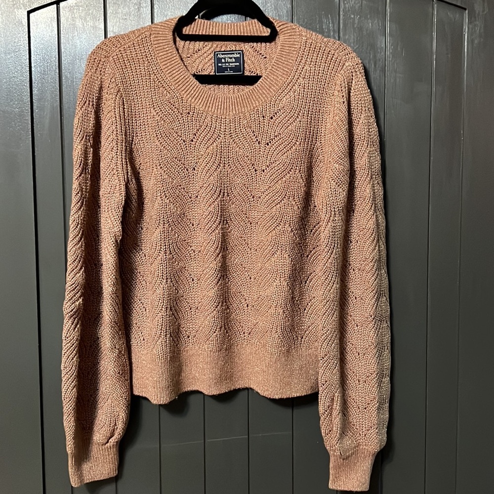 Abercrombie Puff-Sleeve Crewneck Sweater